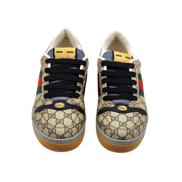 Gucci Screener GG Supreme Web Low Top Sneakers Beige Ebony US 12 EU 45 - NWB main image 7